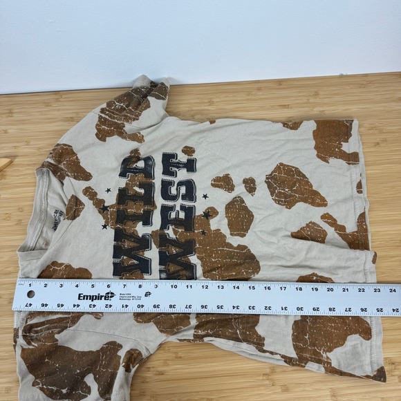 American Highway Wild West Cow Print Oversized T Shirt Youth Size L Western Chic - Picture 6 of 10